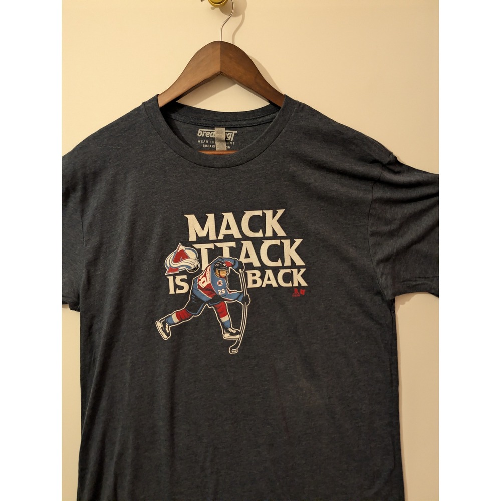 BreakingT Mack Attack Is Back T-Shirt Mens L Navy Colorado Avalanche NHL